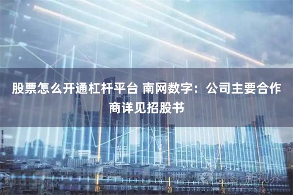 股票怎么开通杠杆平台 南网数字：公司主要合作商详见招股书